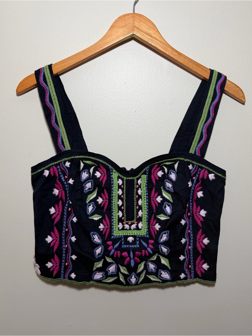 Anthropologie Embroidered Crop Tank - Picture 2 of 9